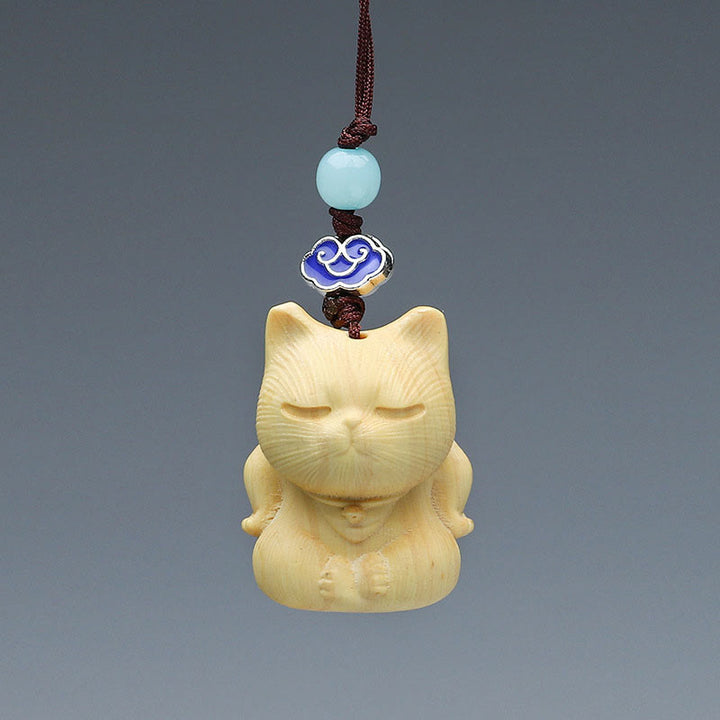 Buddha Stones Thuja Sutchuenensis Sándalo Verde Boj Mini Animal Lindo Conejo Gato Ciervo Ballena Prosperidad Teléfono Decoraciones Colgantes - image 11