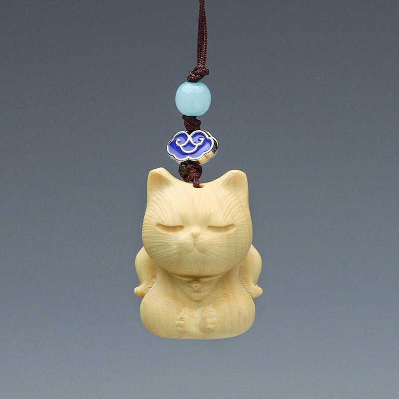 Buddha Stones Thuja Sutchuenensis Sándalo Verde Boj Mini Animal Lindo Conejo Gato Ciervo Ballena Prosperidad Teléfono Decoraciones Colgantes - image 12