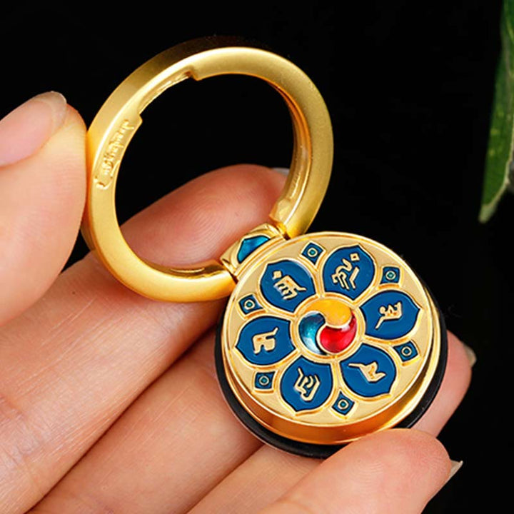 Soporte de anillo para teléfono tibetano Om Mani Padme Hum Peace, decoraciones universales para teléfono