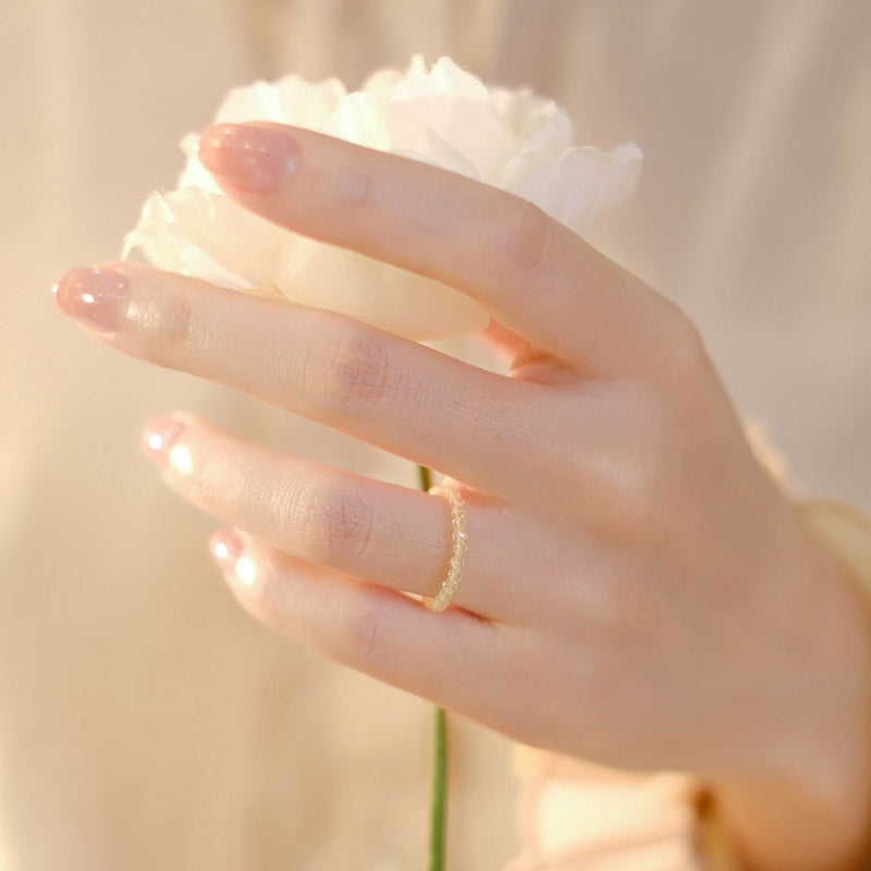 Anillo de prosperidad y felicidad con citrino natural de Buddha Stones