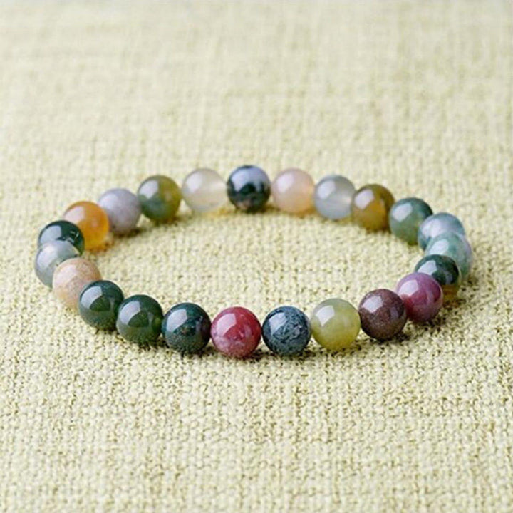 Pulsera de yoga de la suerte con cuentas de ágata india de Buddha Stones