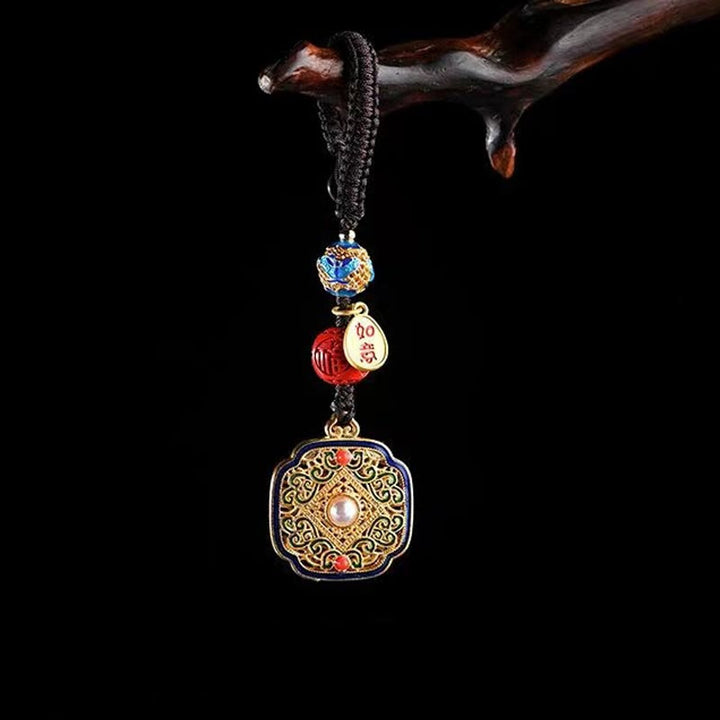 Llavero con dije de Ruyi con bendición del personaje Fu de Buddha Stones