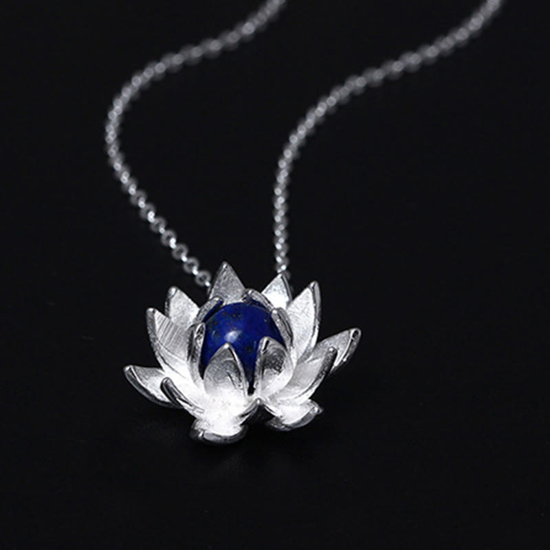 Colgante de plata de ley 925 con Buddha Stones , lazurita, flor de loto, cuidado personal - image 6