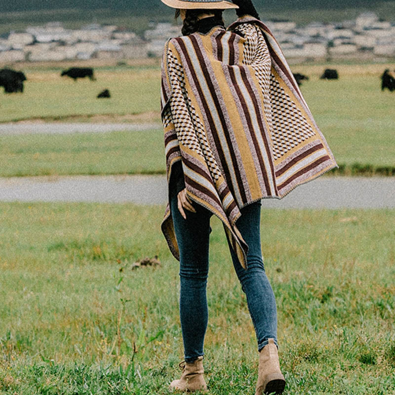 Mantón tibetano de Buddha Stones , patrón clásico, bufanda de viaje cálida y acogedora para invierno - image 2