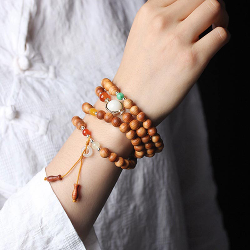 Pulsera de collar curativo Mala de palisandro tibetano