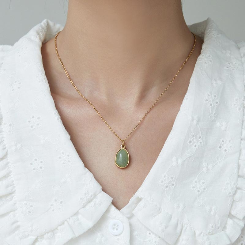 Colgante de collar con bendición de cuarzo rosa, amatista, aventurina verde Natural, Buddha Stones