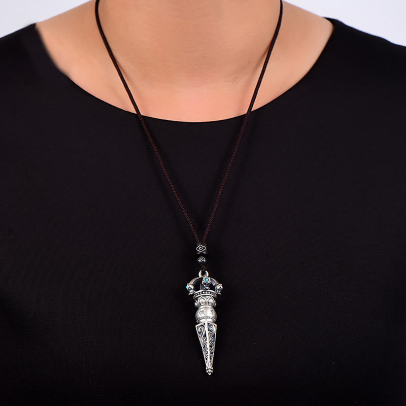 Colgante de collar giratorio con diseño de sabiduría de Buddha Stones , Om Mani Padme Hum tibetano, Dorje Vajra - image 4