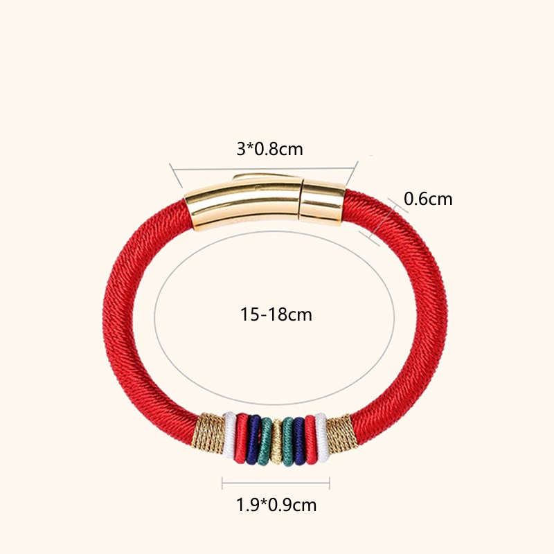 Pulsera de cuerda trenzada de la suerte de cinco elementos con nudo King Kong colorido hecho a mano tibetano con Buddha Stones