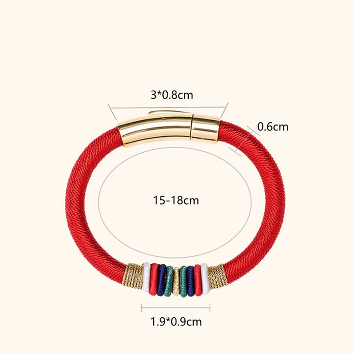 Pulsera de cuerda trenzada de la suerte de cinco elementos con nudo King Kong colorido hecho a mano tibetano con Buddha Stones