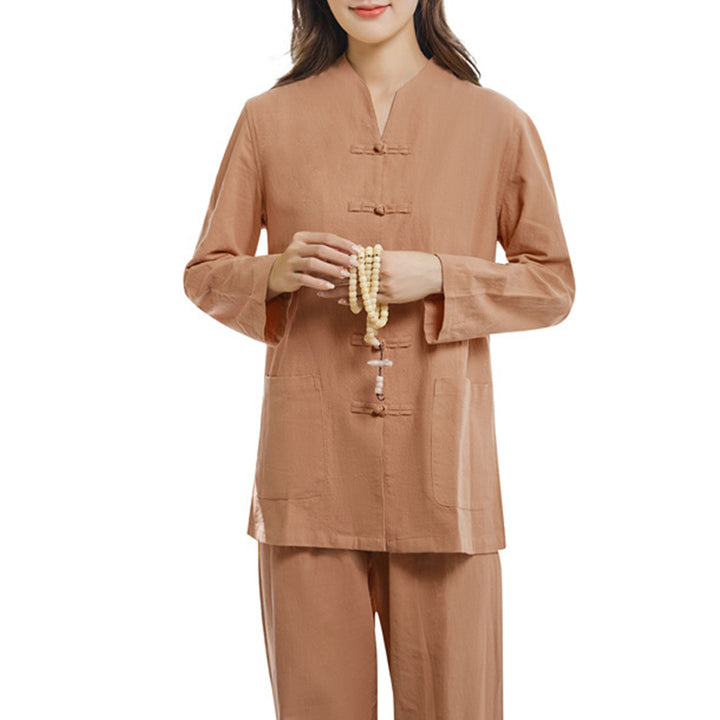 Conjunto de ropa de lino y algodón para mujer, uniforme de oración, meditación, Yoga, práctica Zen espiritual , Buddha Stones - image 12