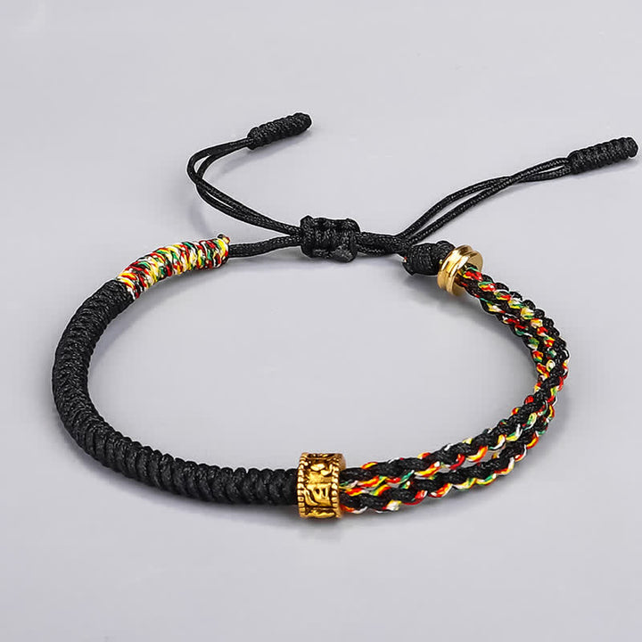 Pulsera de cuerda de la suerte con Buddha Stones Om Mani Padme Hum