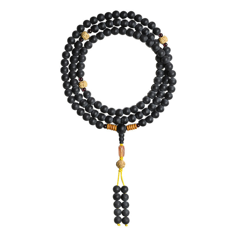 Pulsera curativa de ágata roja con semillas de ciprés tibetano Mala tibetano de Buddha Stones