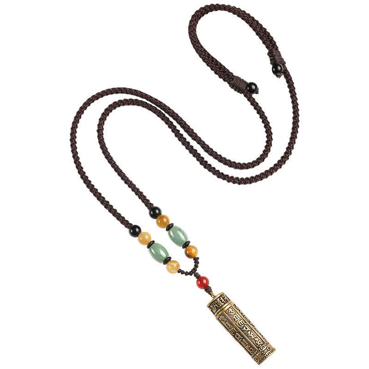 Buddhastoneshop Tibet Om Mani Padme Hum Ágata Shurangama Sutra Collar de protección colgante - image 10