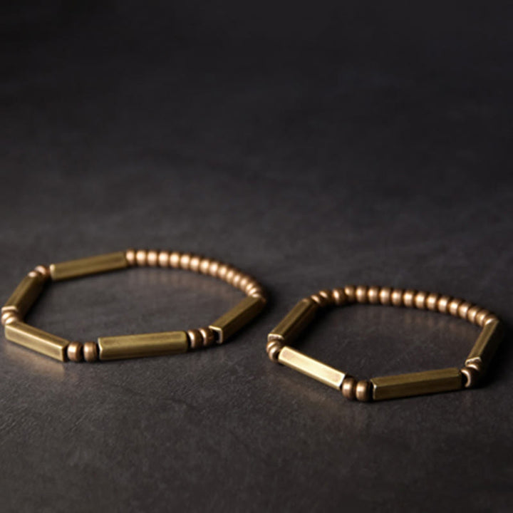 Pulsera de la suerte de la riqueza del cobre del diseño simple tibetano de las Buddha Stones