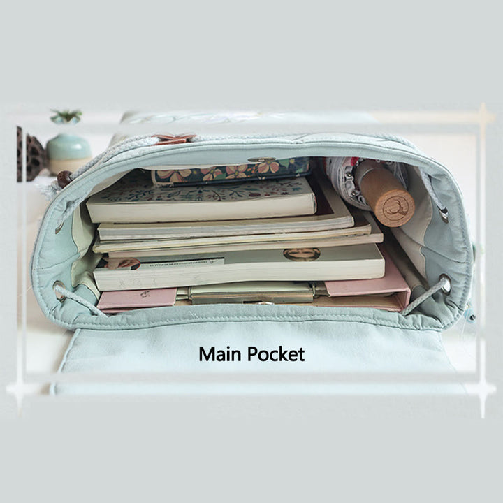 Mochila de lona de gran capacidad bordada hecha a mano con Buddha Stones - image 6