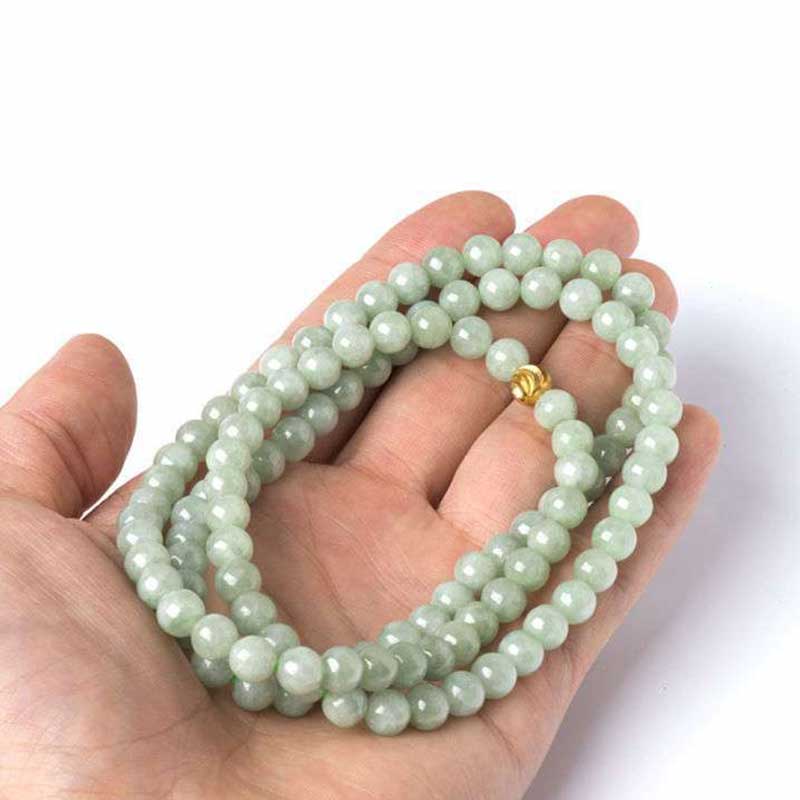 Pulsera de la Suerte de Jade de 108 Cuentas Mala