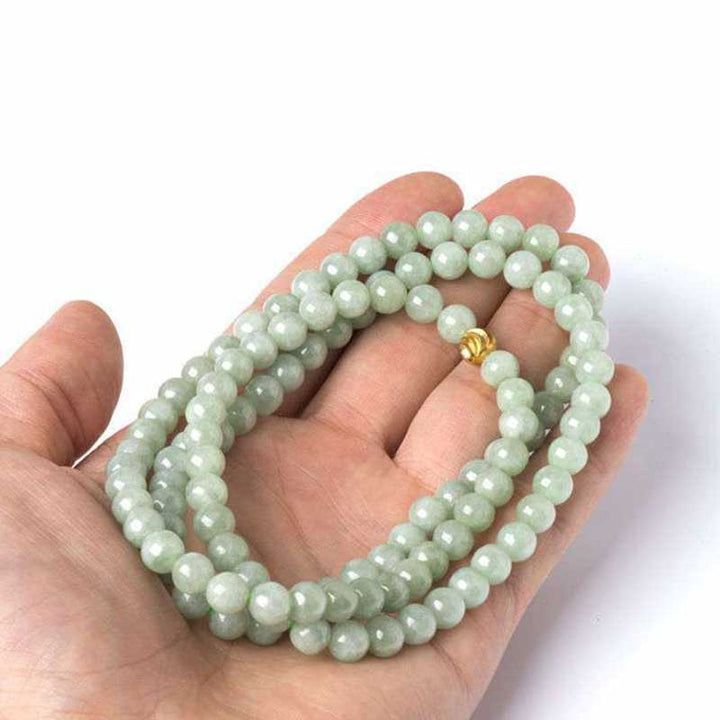 Pulsera de la Suerte de Jade de 108 Cuentas Mala