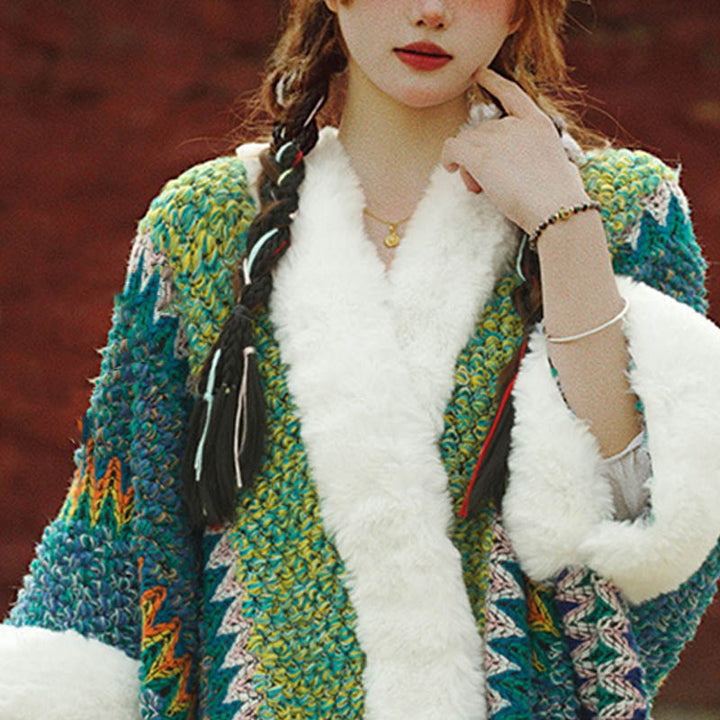 Mantón de rayas multicolor tibetano con Buddha Stones , bufanda de viaje acogedora para invierno