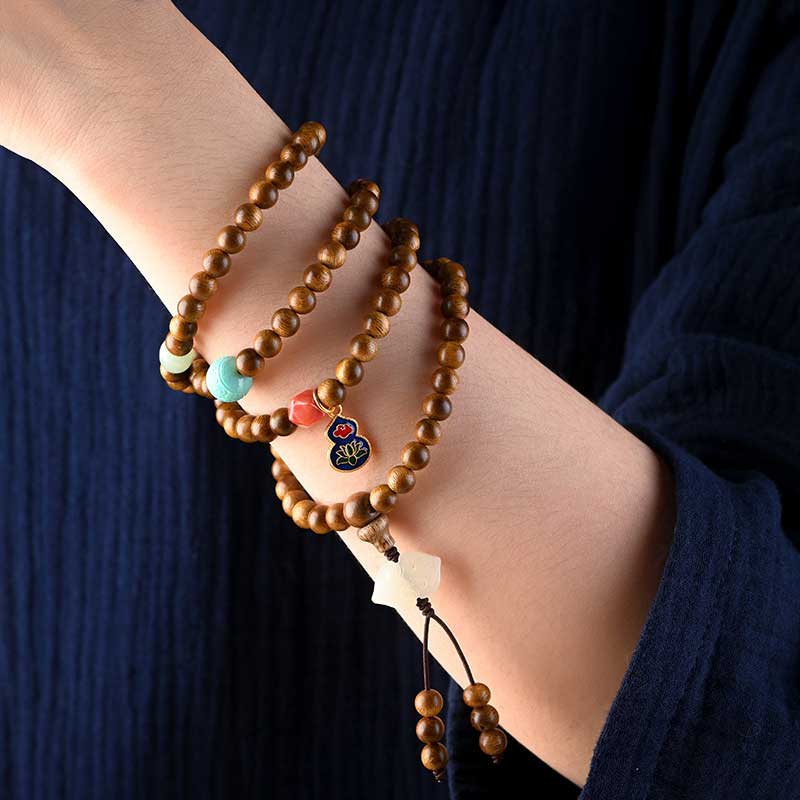 Pulsera Calma de Protección de Palosanto Tibetano Mala