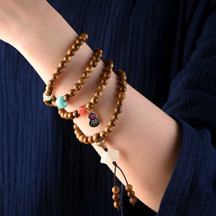 Pulsera Calma de Protección de Palosanto Tibetano Mala