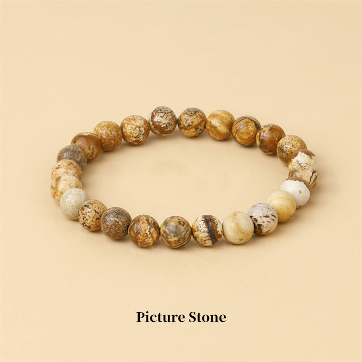 Pulsera de cuentas curativas de cuarzo con piedra natural de piedras de Buddha Stones - 8 mm - Piedra de imagen - image 67