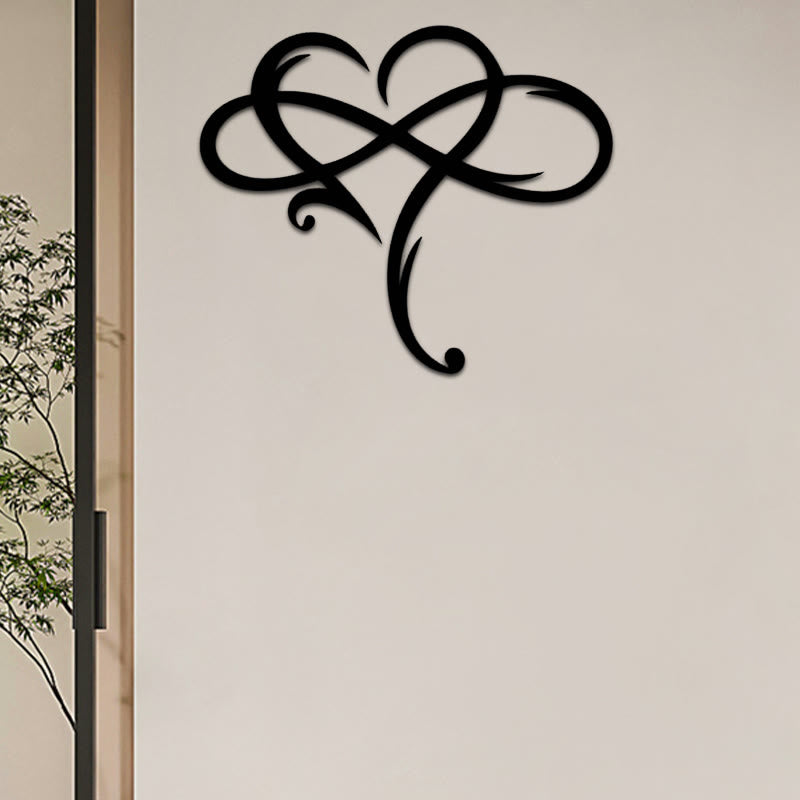 Buddha Stones doble infinito corazón metal signo familia arte de pared