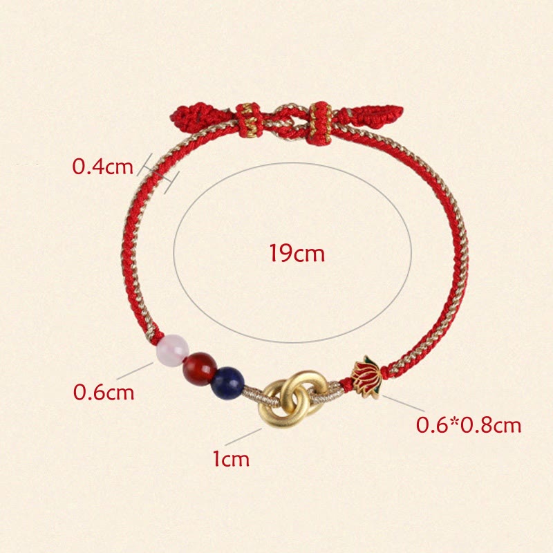 Pulsera auspiciosa de loto con doble hebilla de la paz de plata de ley 925 con Buddha Stones