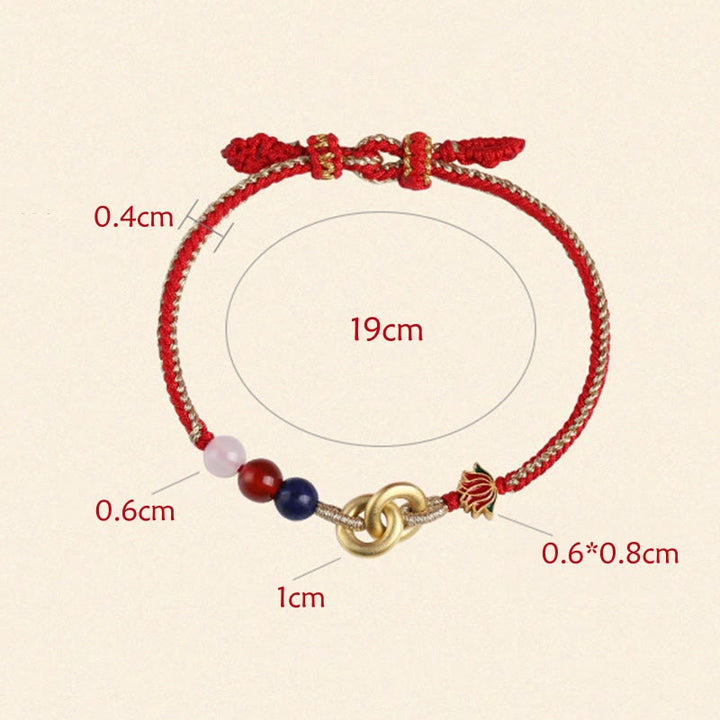 Pulsera auspiciosa de loto con doble hebilla de la paz de plata de ley 925 con Buddha Stones