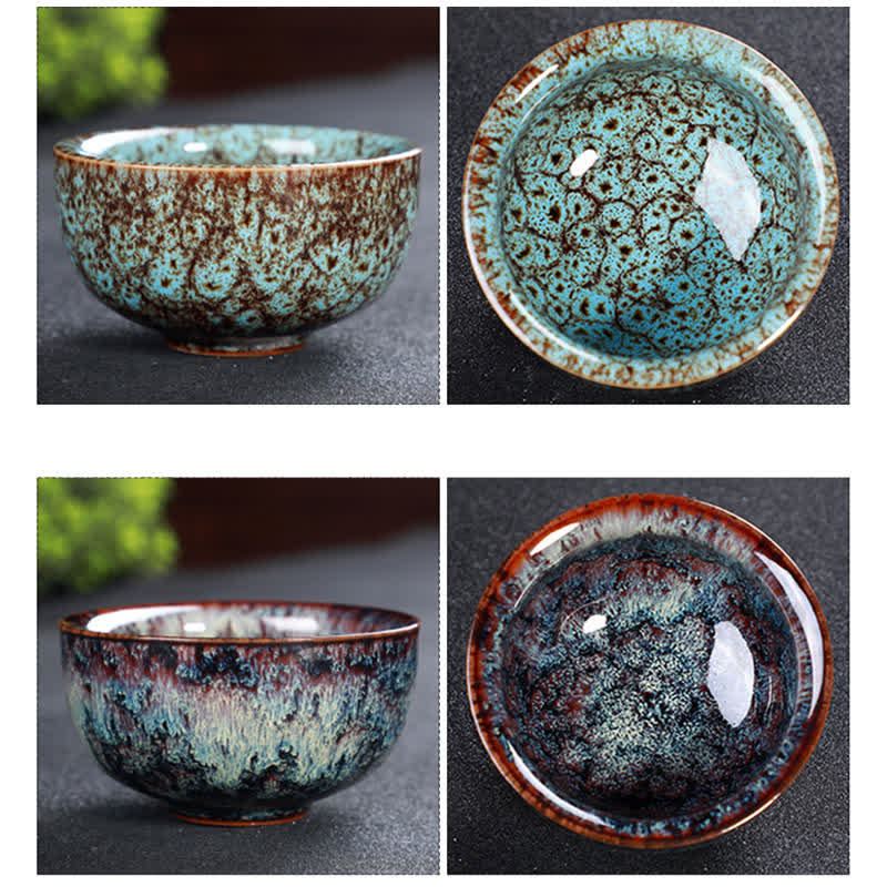 Tazas de té de cerámica coloridas con Buddha Stones para el hogar y la oficina