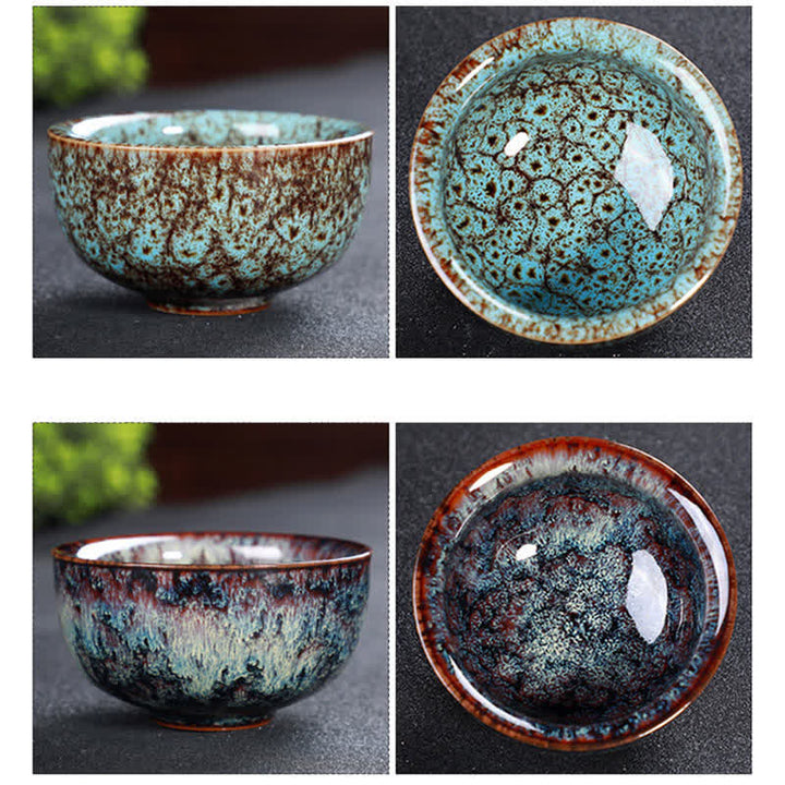 Tazas de té de cerámica coloridas con Buddha Stones para el hogar y la oficina
