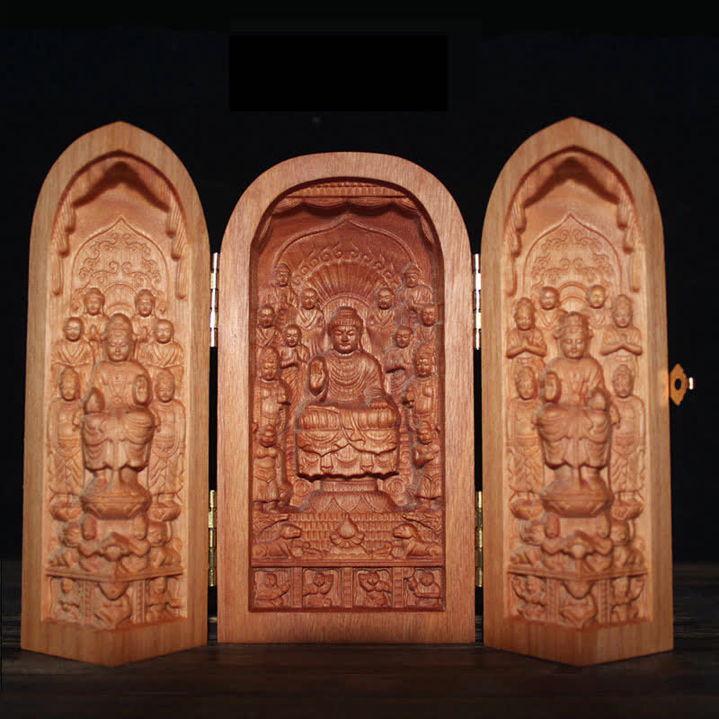 Avalokitesvara Kwan Yin Buda Cerezo Madera Compasión Decoración del Hogar Altar