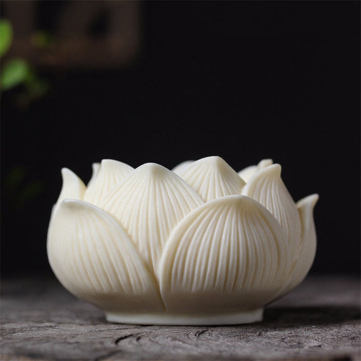 Buddha Stones Mini fruta de marfil Kwan Yin Avalokitesvara Lotus riqueza decoración de escritorio - image 7