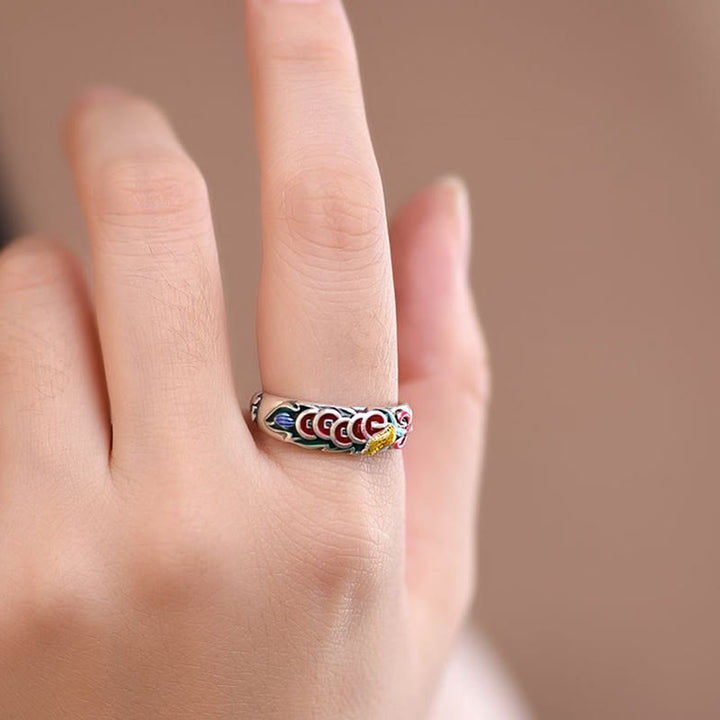 Anillo de riqueza de monedas de cinco emperadores Feng Shui de Buddha Stones