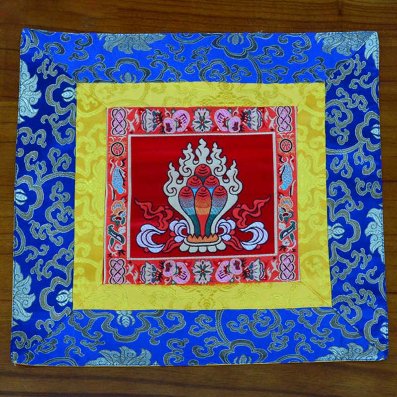 Oración Altar Mat Meditación Fuerza Nudo Sin Fin Vajra Man-Bcu Kalachakra Símbolos Auspiciosos