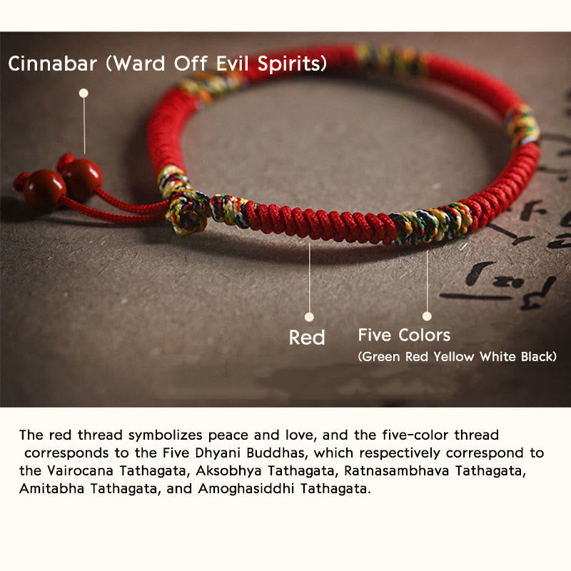 Pulsera de la suerte con protección de cuerda y nudo King Kong de cinco colores