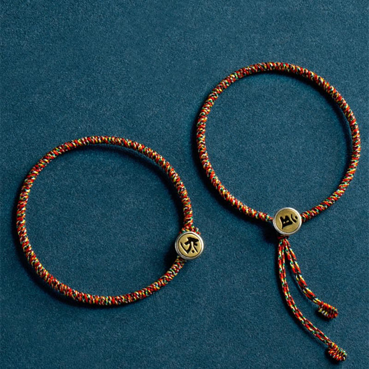 Pulsera de cuerda colorida hecha a mano con Buddha Stones de Plata de Ley 925 del zodíaco chino, protección de Buda natal - image 1