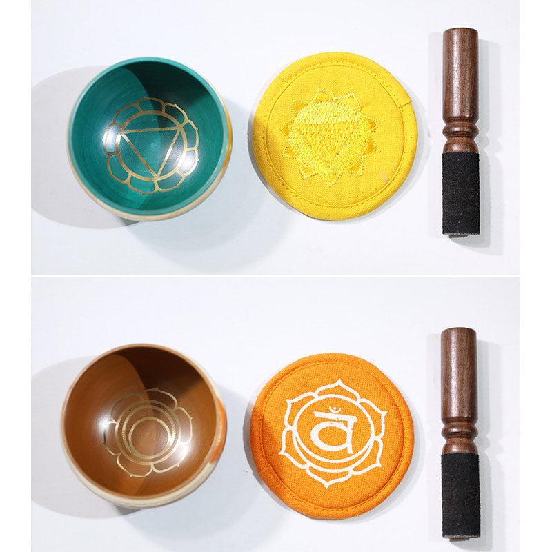 Cuenco tibetano de sonido con Buddha Stones , hecho a mano para la curación de chakras y la meditación de atención plena.