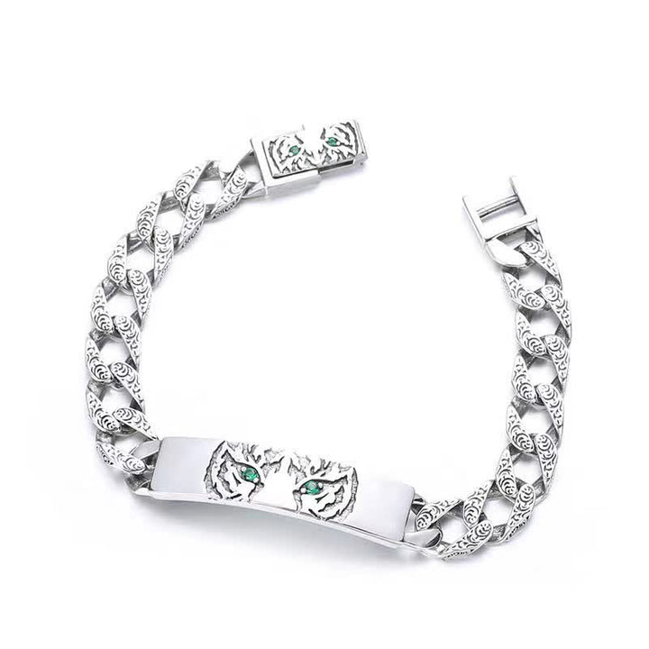 Pulsera de cadena de puño de suerte de cobre tigre