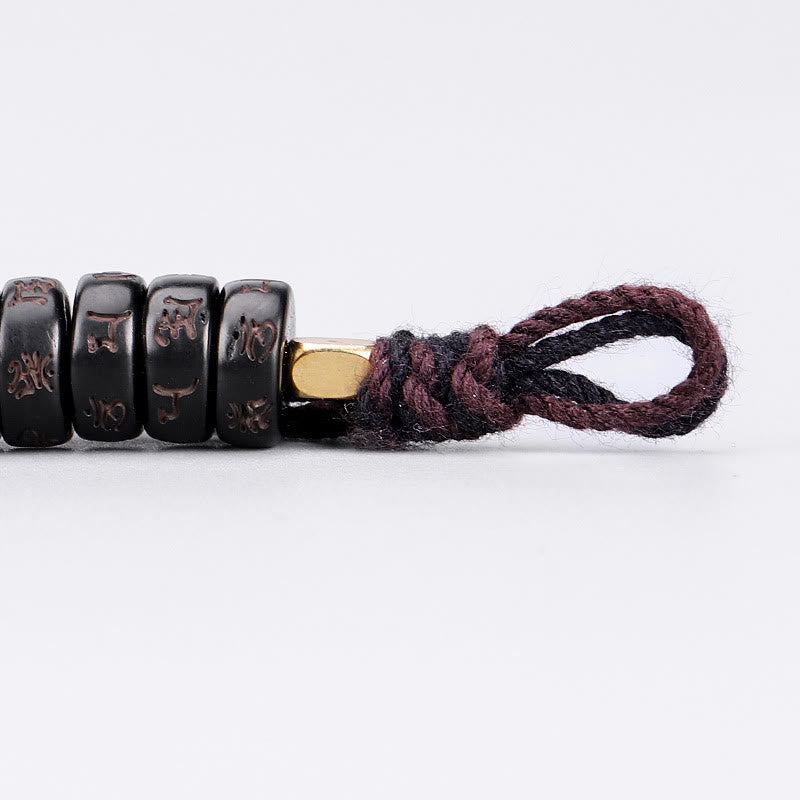 Pulsera de cuerda positiva con cuentas de concha de coco tibetana con piedras de Buddha Stones grabadas Om Mani Padme Hum Mantra