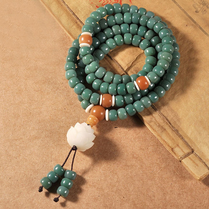 Pulsera De Éxito De Semillas De Bodhi Cian De Loto De Buddha Stones