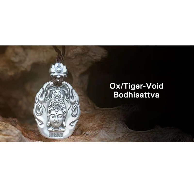 Buddha Stones del zodiaco chino, Buda natal Om Mani Padme Hum, colgante de collar de compasión de loto - Bodhisattva Buey/Tigre-Vacío - image 12