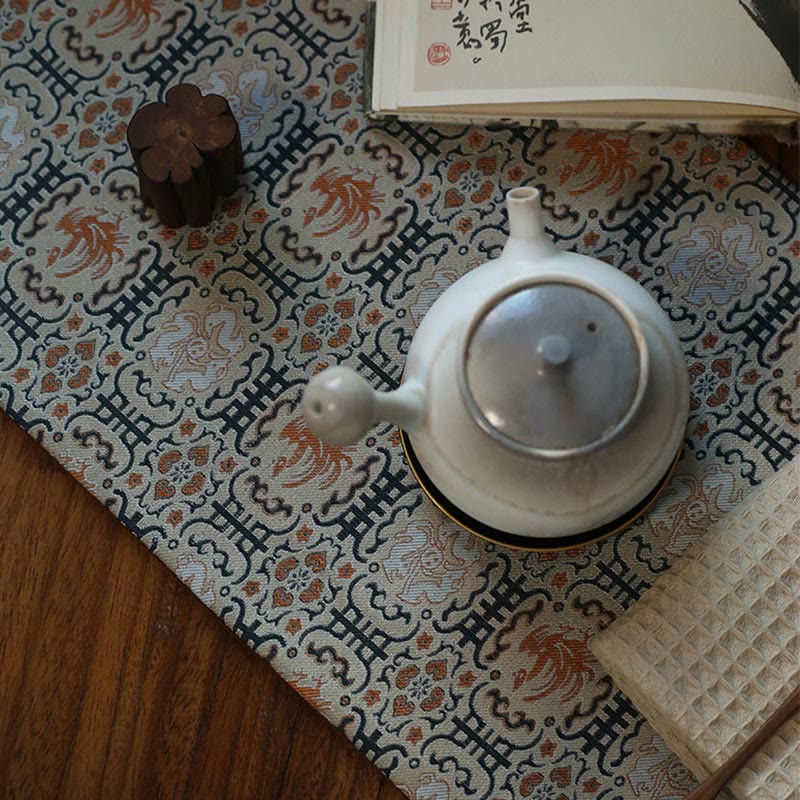 Posavasos para taza de té con diseño de brocado floral elegante