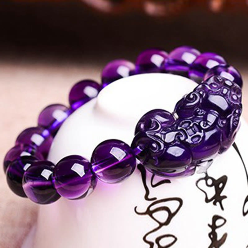 Pulsera de riqueza de fortuna con amatista Feng Shui de Buddha Stones