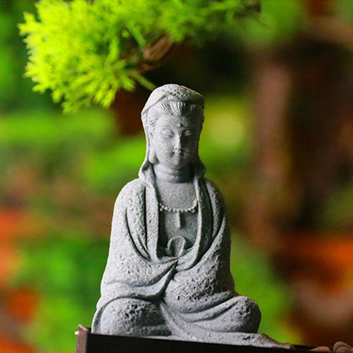 Buddha Stones Estatua de Avalokitesvara Bendición Decoración del hogar