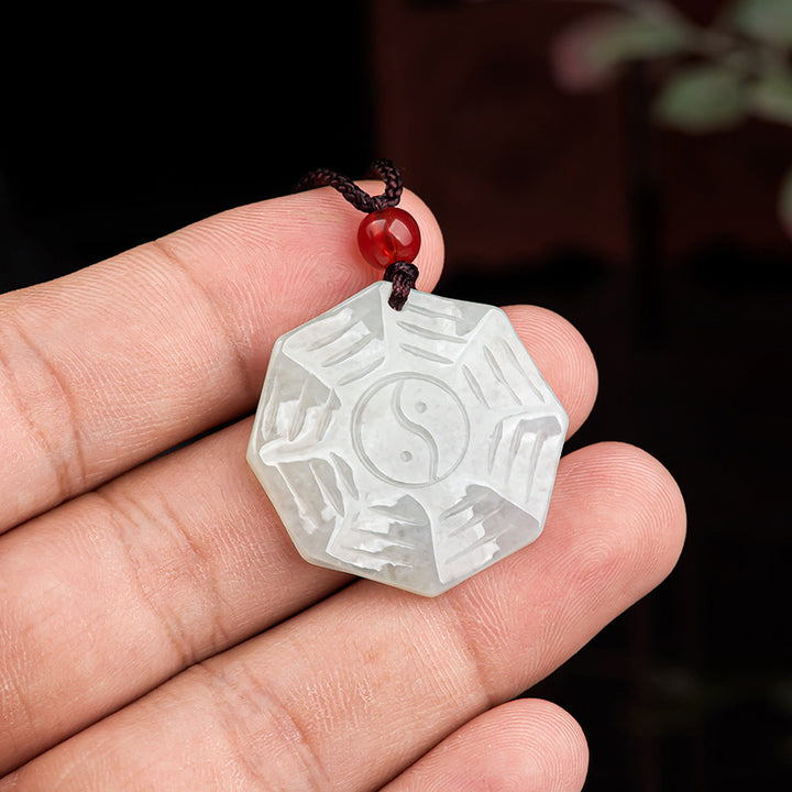 Colgante de collar de suerte de jade natural Bagua Yin Yang - image 4