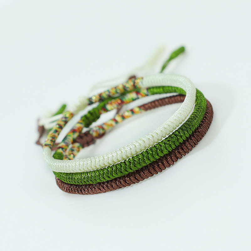 Buddha Stones, 3 uds., pulsera tibetana hecha a mano, multicolor, con nudo de la suerte, auspicioso