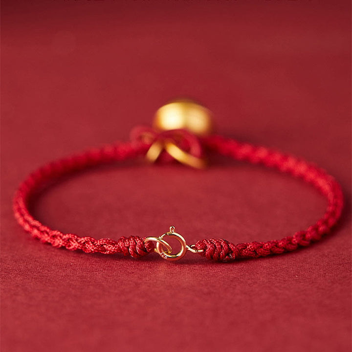 Pulsera de cuerda roja con diseño de personaje Fu hecho a mano con Buddha Stones