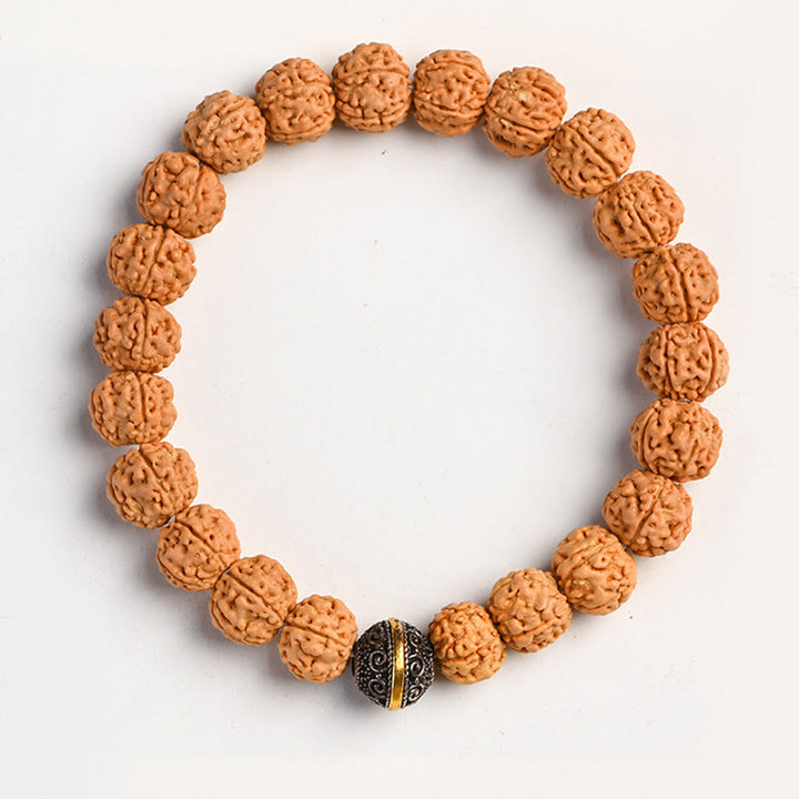 Buddha Stones Tíbet Rudraksha Bodhi Semilla Riqueza Pulsera auspiciosa