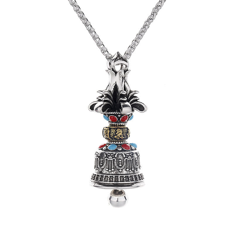 Buddha Stones tibetano Om Mani Padme Hum Dorje Vajra Bell fuerza collar colgante - image 4