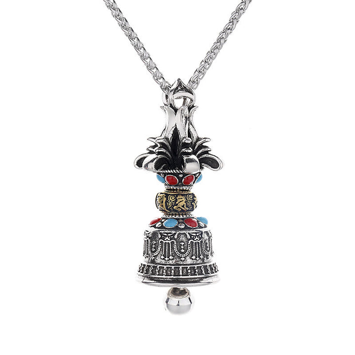 Buddha Stones tibetano Om Mani Padme Hum Dorje Vajra Bell fuerza collar colgante - image 4